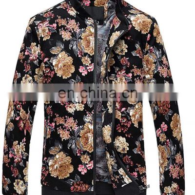 Custom fashion floral print bomber jacket bomber jacket for men women