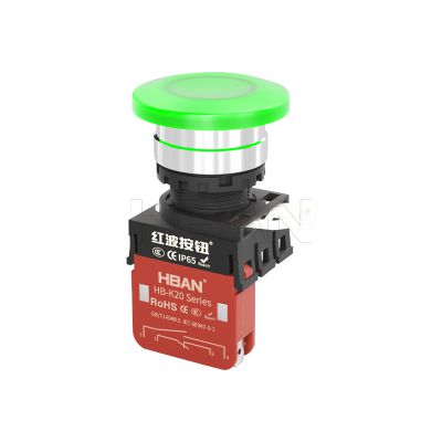 ip65 22mm chrome plated brass green mushroom head 20a 1no1nc waterproof push button switches reset