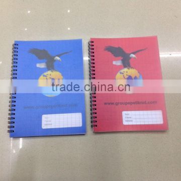 Plastic PVC cover notebook with double o wire