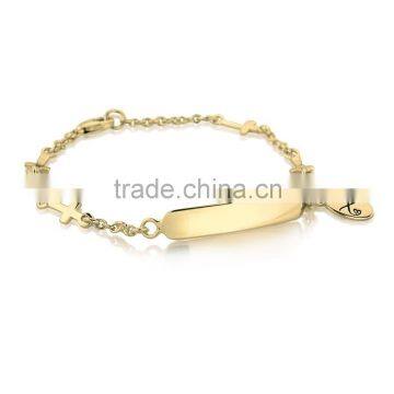 wholesale fashion jewelry high quality gold plated stainless steel id bracelet unisex bracelet