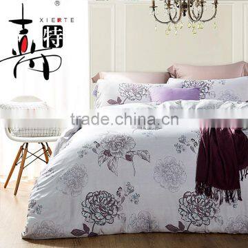 Tencel reactive flower printed king size comforter bedding set