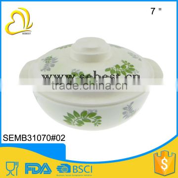 factory direct sale 7" plastic melamine soup bowl with handle