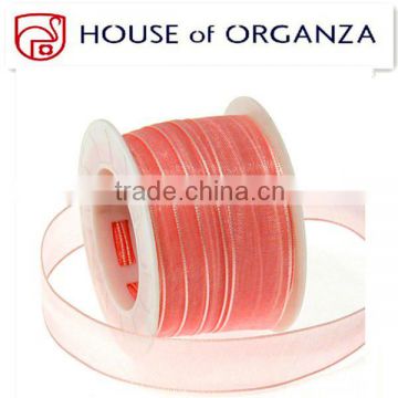 Golden Edge Polyester/Nylon Organza Ribbon