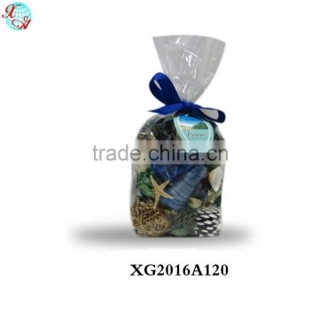 Decorative Scented Potpourri And Blue Wooden Flower In OPP Bag