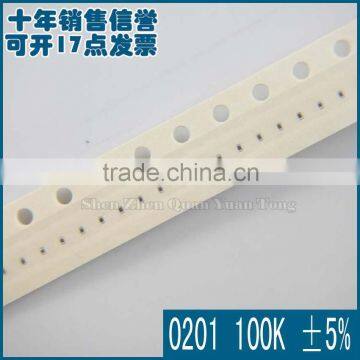 Resistors 0201 100K 5% NEW