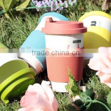 2015 Made In China Ceramic Cup With Silicone Lid.