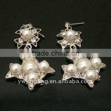 faux pearl diamond earrings