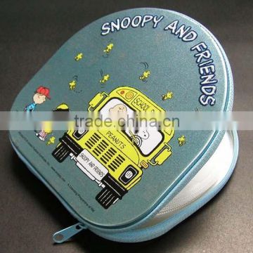 fine metal cosmetic box, Custom made glossy printed CD case with zipper