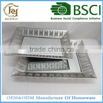 Metal Silver Square metal plate /trays for home decoration pieces