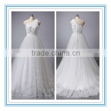 Elegant Ball Gown Strapless Flower Fat Size Wedding Dress(AC-1036)