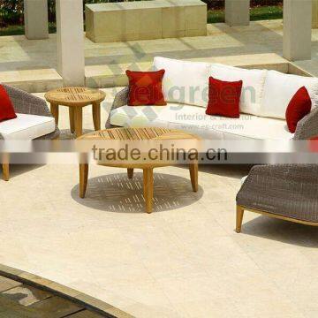 Evergreen Wicker Furniture - Wooden Leg Traditional Sofa Set