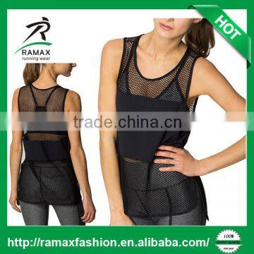 Ramax Custom Womens Black Mesh Training Tank Tops