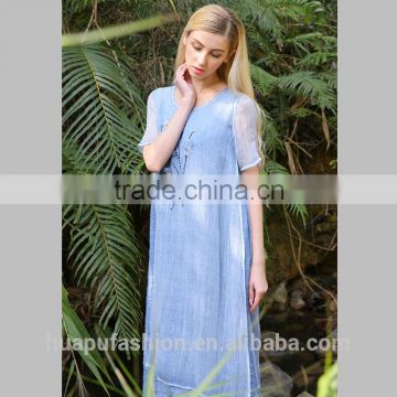 HP690050 dongguan humen wholesale sublimation printed maxi dress