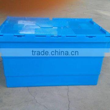 56litre super strong recycled attached lid container/lidded plastic storage box