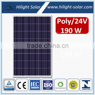 TUV IEC CE High Quality Poly PV solar panel 190Wp