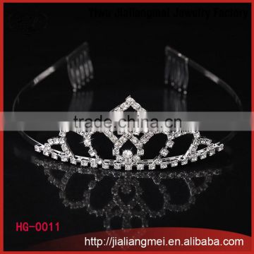Wholesale silver plated decoration princess tiara romantic wedding bridal tiaras and crowns