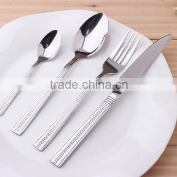 Decorative Pattern Handle Stainless Steel Cutlery Set (KX-S153)