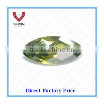 Bottom Price of Marquise Shape Peridot Green Synthetic Diamond