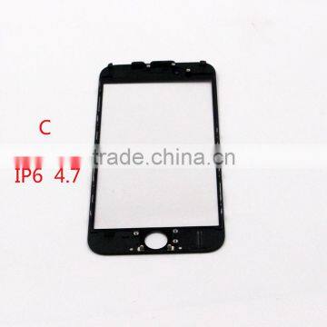 shenzhen mobile phone parts for iphone6 front glass cold press glue frame with oca assembly replacements glass