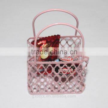 Small metal wire handbag basket