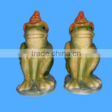 frog shape ceramic salt pepper shaker for decoration