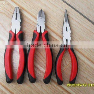 YF416 American style double color handle combination plier with fine polished