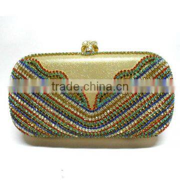 Matching metal frame clutch bag