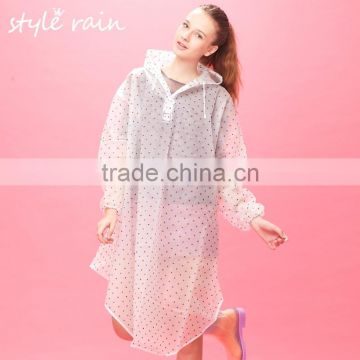 2015 fashion EVA/TPU raincoats for women