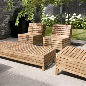 Customized Sun Resistant Outdoor Patio Furniture Teak Wood Anti-UV