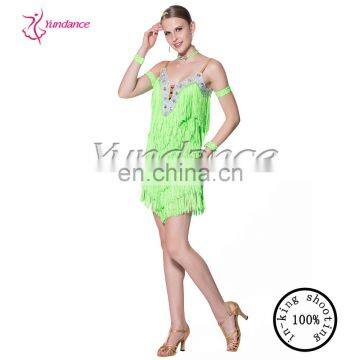 2016 Light Green Latin Dance Dress L-14125