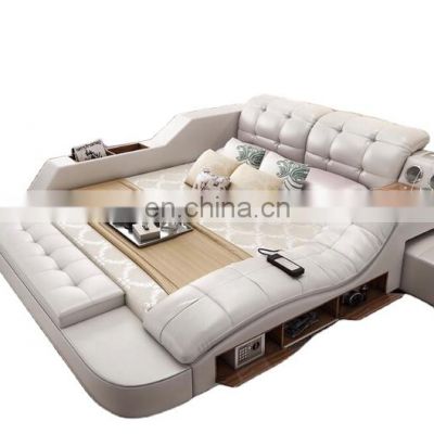 Multifunctional Smart Bed Bedroomsets Leather Modern Bed Tatami Leather Luxury Massage Double Bed