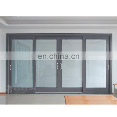 139# heavy duty aluminium double glass sliding door