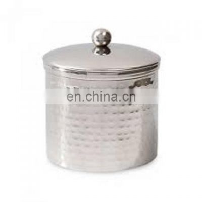 silver hammered salt & pepper container