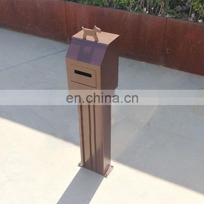 Introducing New Model Rectangle Steel Metal Outdoor Custom Dog Station Pet Waste Bin