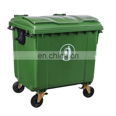 1100 liter industrial dustbin mobile recycle garbage container trash can plastic waste bins