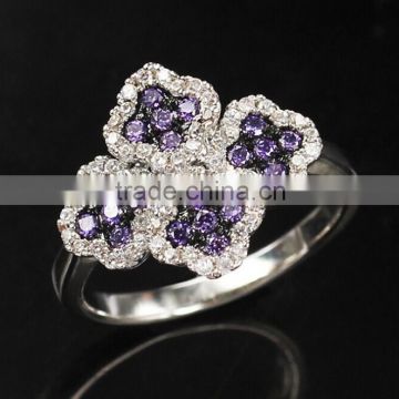 925 Silver rings with purple stones