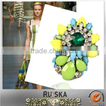 Wholesale Resin Beads Shourouk Style Fashion Rings Jewelry
