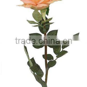 27"H Artificial Rose, Peach Silk Rose, Real Touch, High Quality