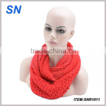 winter fashion solid red color sequin infinity scarf
