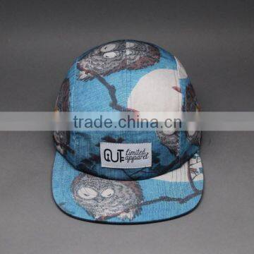 100% POLYESTER 5 PANEL HAT WITH SUBLIMATION PRINT