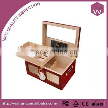 Blank Cohibar Cuban Cigar Box For Mens/ Top Glass Cigar Humidor Box With Tray