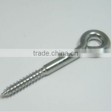 Stainless steel unwelded eye bolt with wooden screw