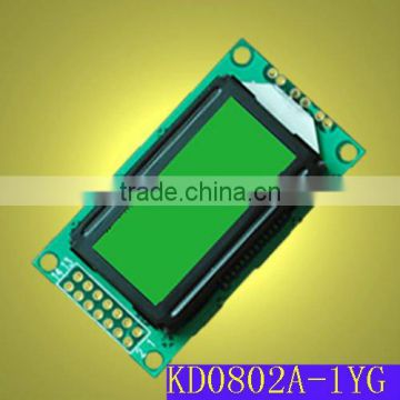 8x2 character yellow green LCD module with ST7066