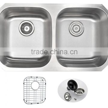 32 inch Undermount 50/50 Double Bowl 16 gauge Stainless Steel Kitchen Sink 8247A                        
                                                Quality Choice