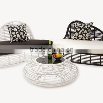 New design wicker rattan bamboo sofa set- outdoor rattan furniture garden sofa set (1.2mm aluminum frame with powder coated)