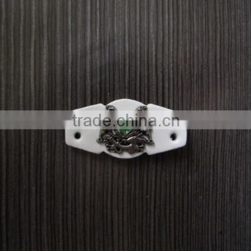Small White Metal Leather Label for Wears