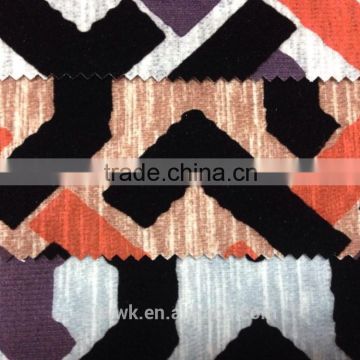 HFF2 color block design 100% polyester flocked velvet curtain fabric