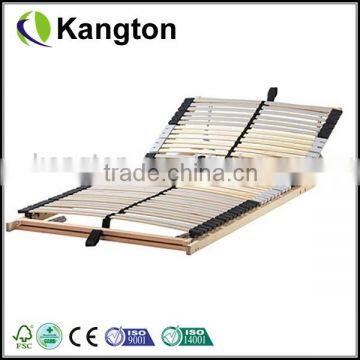 Wood slatted adjustable bed frame
