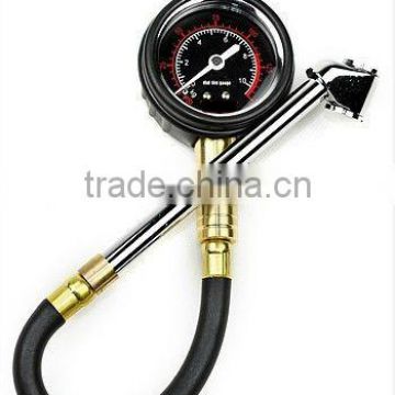 YD-601 dial tire gauge with flexible hose,tire gauge with flexible pipe