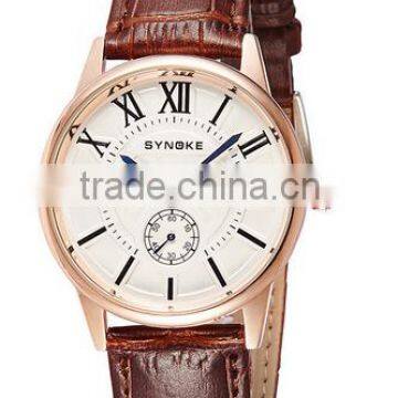 hot selling high quality mens genuine leather quartz watch